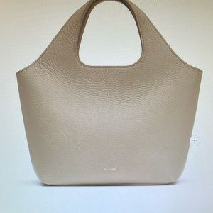 Guyana- Mini System Tote. Product color Stone and Material: Pebbled.